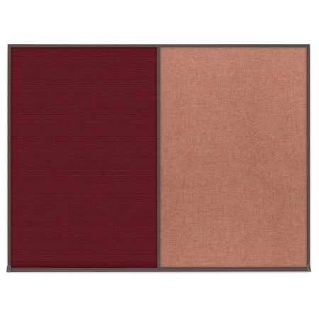 United Visual Products Double Door Radius Corkboard, 42"X32", B, UV80025-BRONZE-SURF UV80025-BRONZE-SURF